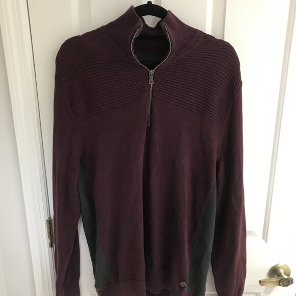 Guess 1/4 Zip Mock Neck Ribbed Pullover Sweater XL - Picture 2 of 10
